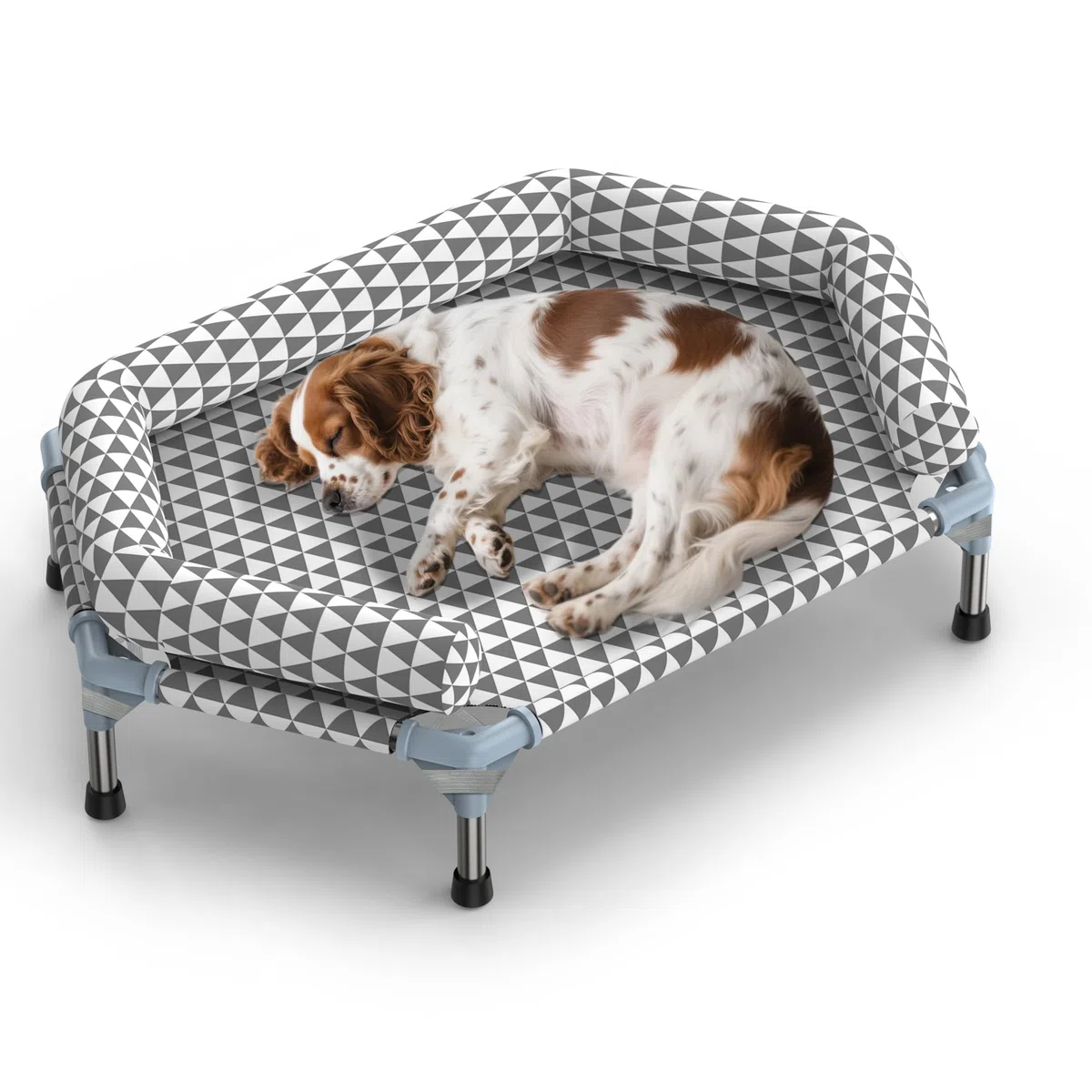 Cama ortopédica para Perros medianos, Cojines extraíbles y Funda limpiable, Cama elevada de Exterior para Perros, fácil de Montar, hasta 45,3 kg, M