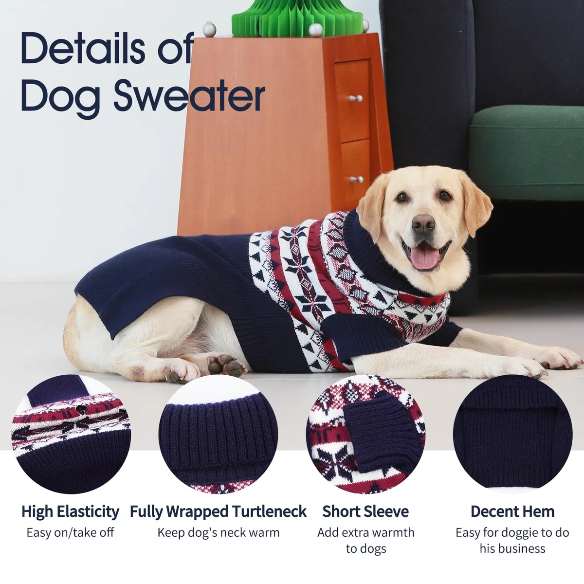 IECOii Suéter Extragrande para Perros, Talla XXL/4XL, Jersey de Punto, Ropa Cálida de Invierno para Doberman, Gran Danés