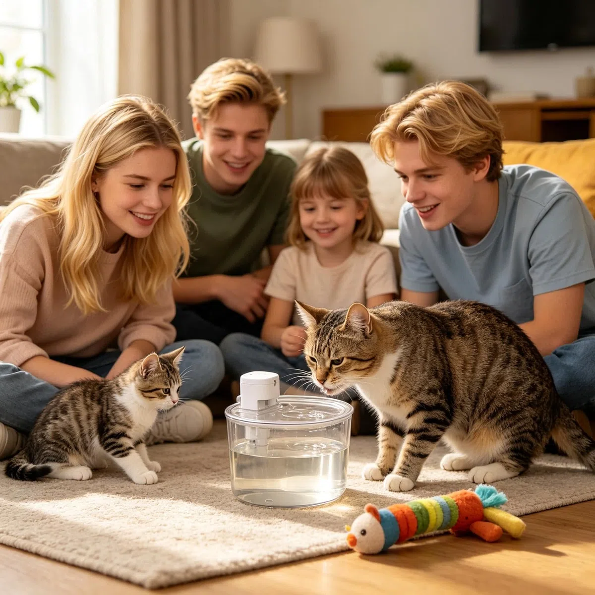 Fuentes para Gatos Dispensador Silencioso Recargable con Sensor 3L | Fuente de Agua Inalámbrica Gatos Bebedero de Mesa y Escritorio, Cachorros, , Perros y Mascotas de Interior