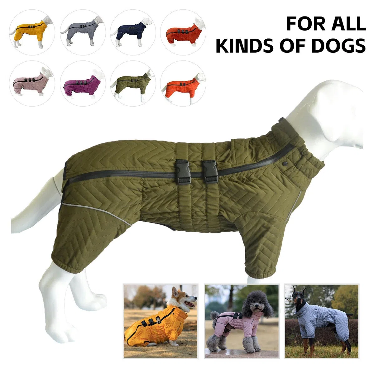 Abrigo de Nieve para Perros, Ropa de Invierno para Cachorros, Chaqueta Polar Impermeable para Perros, Traje de Nieve cálido para Perros pequeños, medianos y Grandes
