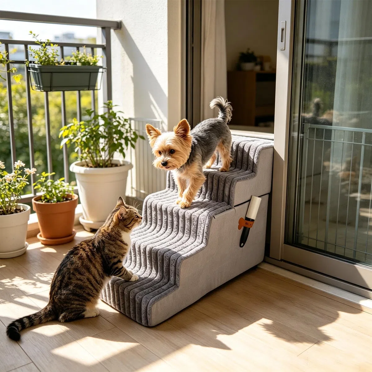 Escalón Canino Escalera Accesorio Lavable y Desmontable de Mascotas | Escaleras Felinas Equilibradas Para Cachorros Gatos Sofás Sillones Apartamentos Balcones