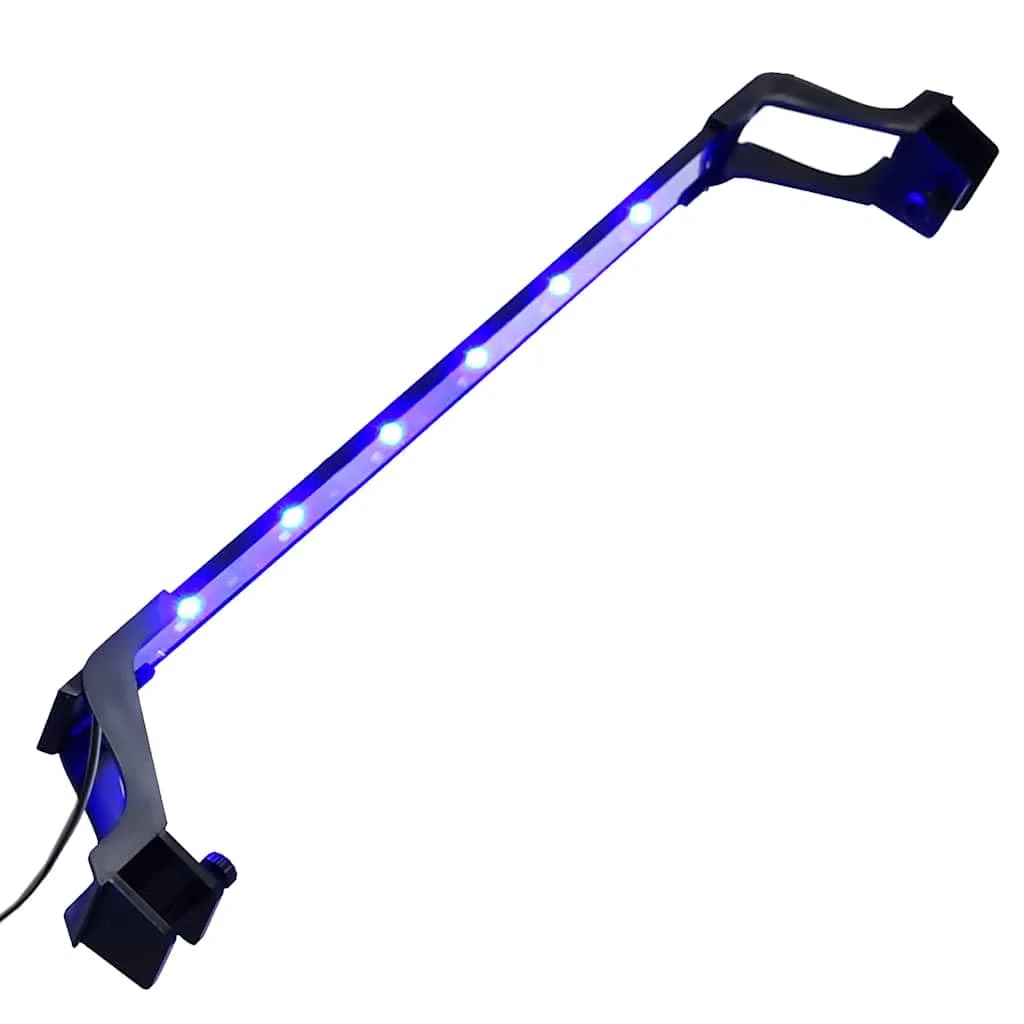 Lámpara LED para acuario con abrazaderas, 55-70 cm, color azul y blanco, aluminio, ahorro de energía, para agua dulce, agua de mar, crecimiento de plantas, luz de día, luz de luna regulable