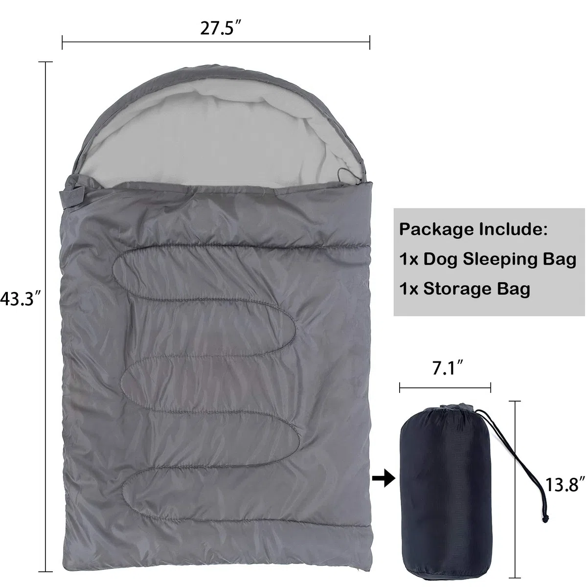 Saco de dormir para perro, impermeable, cálido, plegable, con bolsa de almacenamiento para interiores y exteriores, viajes, camping, senderismo, mochila (43 pulgadas de largo x 27 pulgadas)