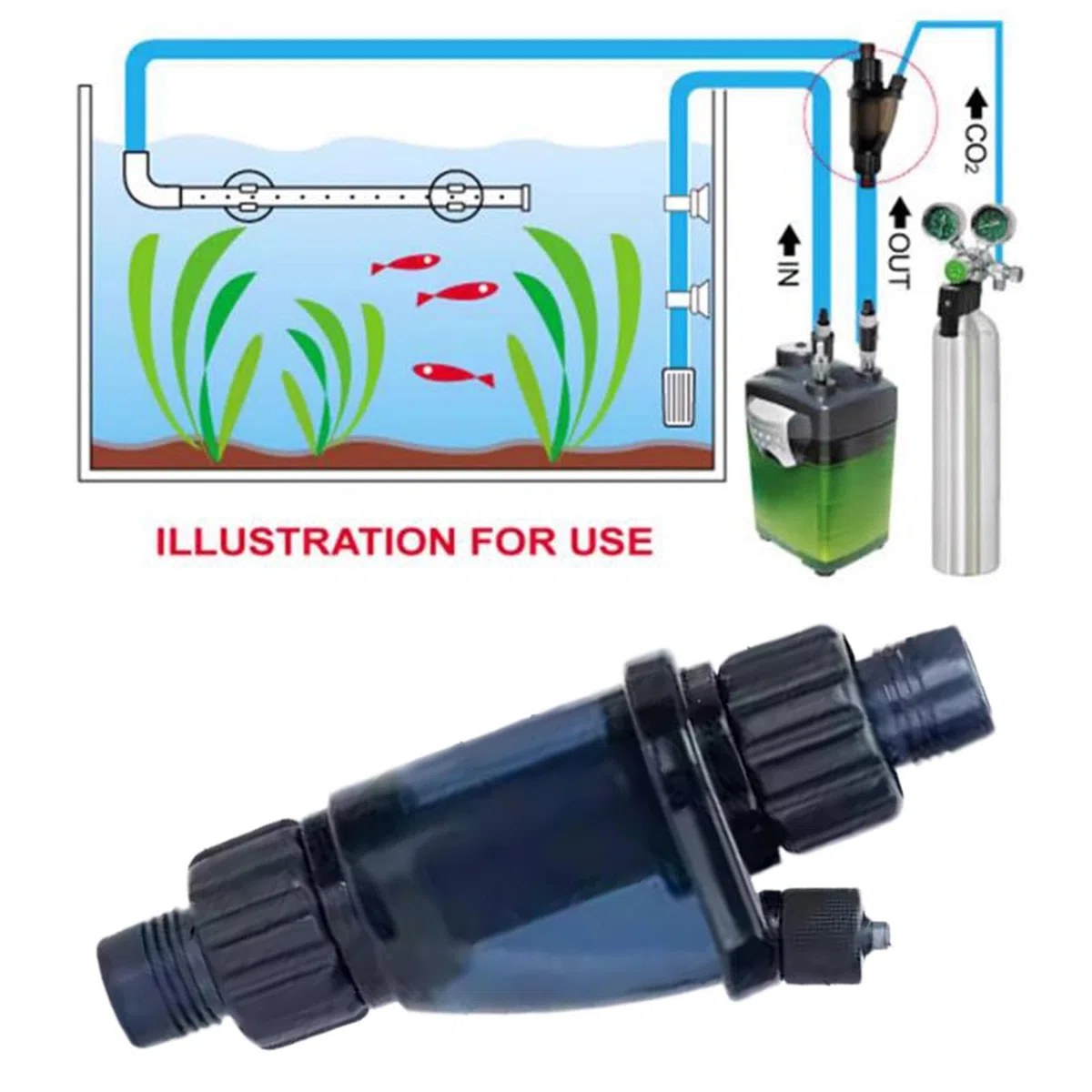 Difusor de CO2 para, Bomba, Atomizador de CO2 para Plantación, para 16mm
