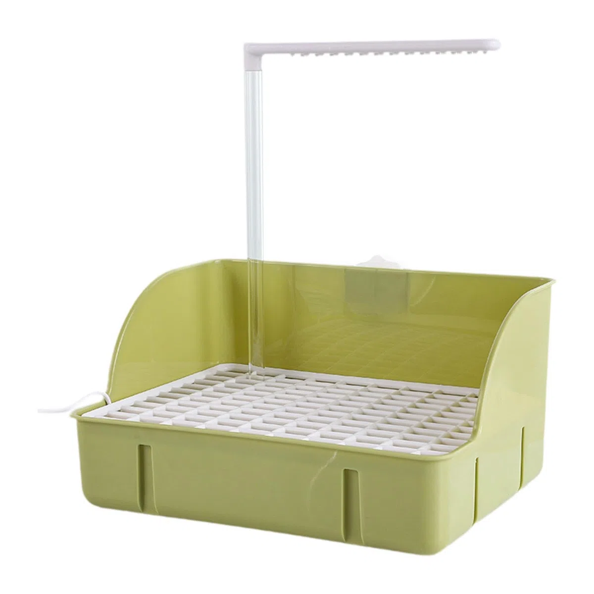 Baño para Loros, Ducha, Bañera para Pájaros, Dispensador de Agua, Grifo Circulador, Accesorios para Jaula para Jilgueros Y Loros, Verde
