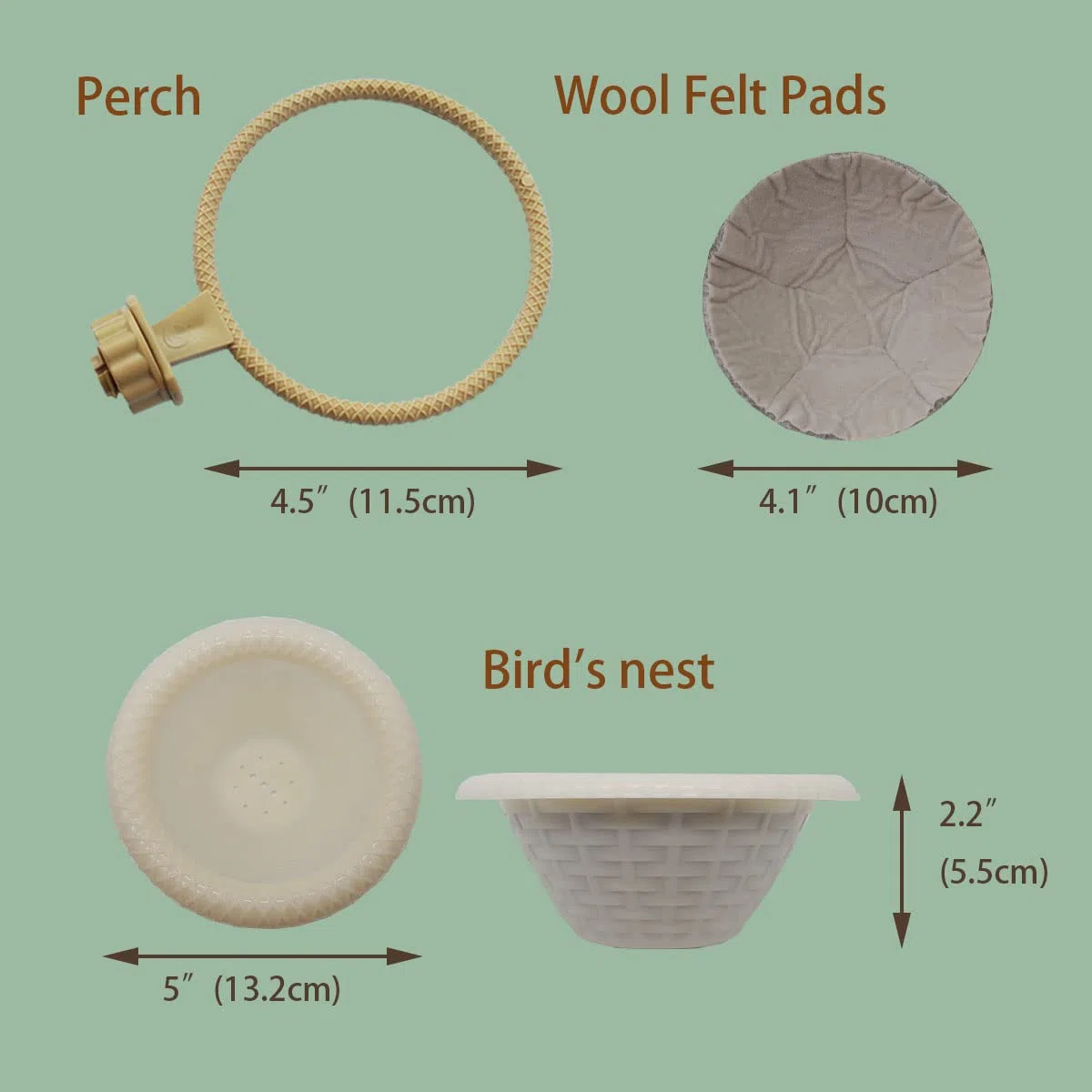 FOIBURELY Nido de pájaros Canary Finch Loro Nido con fieltro (blanco)