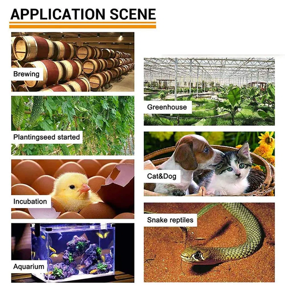 TopHomer Termostato digital LCD, temperatura ajustable y aspecto compacto para acuarios, reptiles, anfibios, acuarios