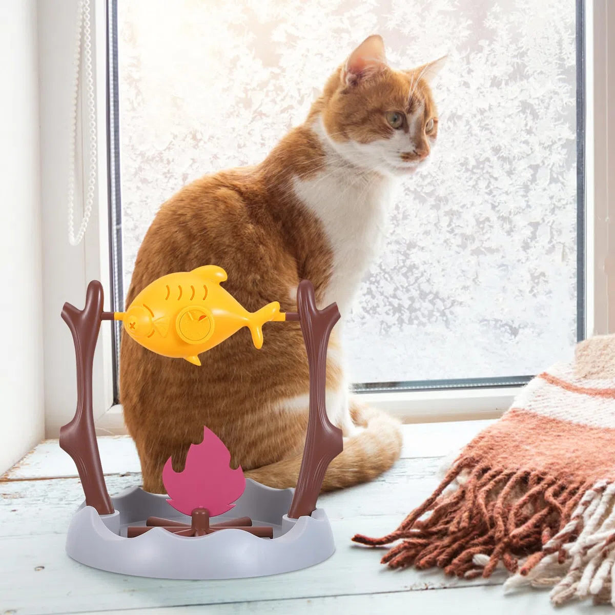 Juguete Interactivo y Control Programado Dispensador de Golosinas para Gatos en Forma de Carne Material ABS para Uso en Interiores