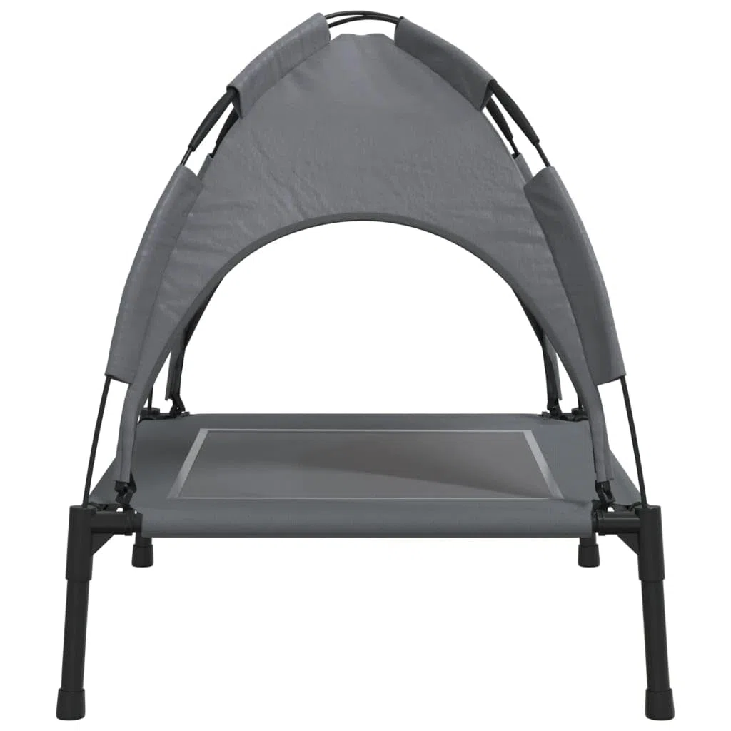 Cama para perros con techo Antracita Tela Oxford y Acero para Perro Gato Salón LH695271