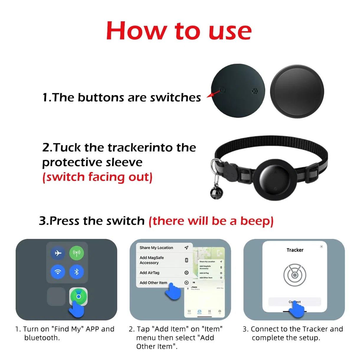 Collar de rastreo para gatos, collar de gato con etiqueta de buscador (solo iOS), compatible con Apple Find My, sin tarifa mensual, collar de gato impermeable con patrón reflectante y rosa campana