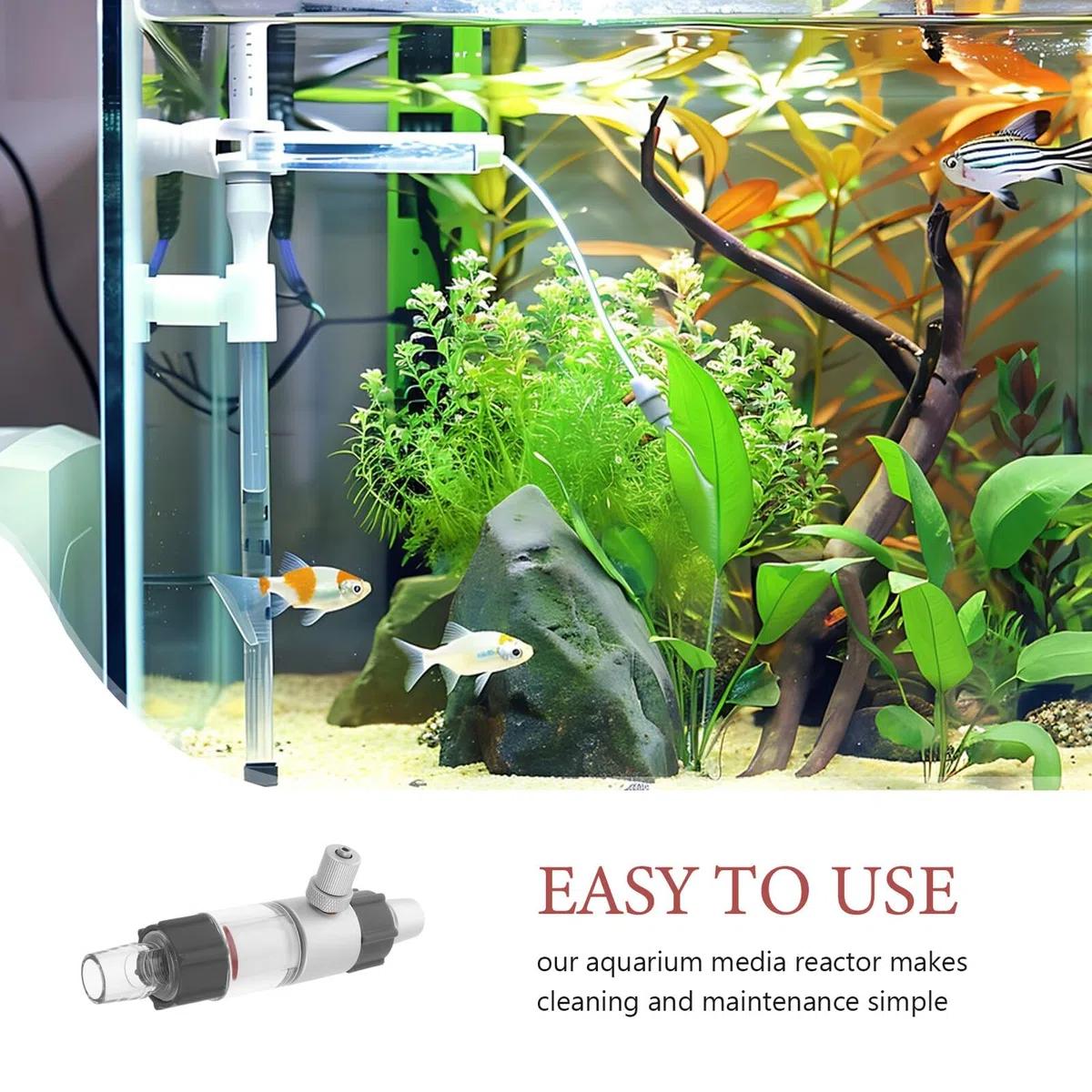 Hohopeti Difusor de Co2 para Acuario Plantado Tecnología Avanzada de Nano Burbujas, Compatible Tanque de Vidrio y Manguera de Agua, Material Acrílico y Aleación de Aluminio