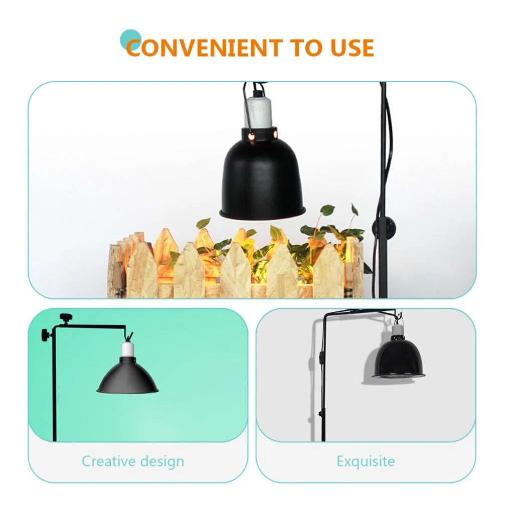 POPETPOP Lámpara para Reptiles, Estante, Portalámparas de Metal, Portalámparas Ajustable para El Hogar, Cangrejos Ermitaños para Terrario de Reptiles, Tortugas, Arañas