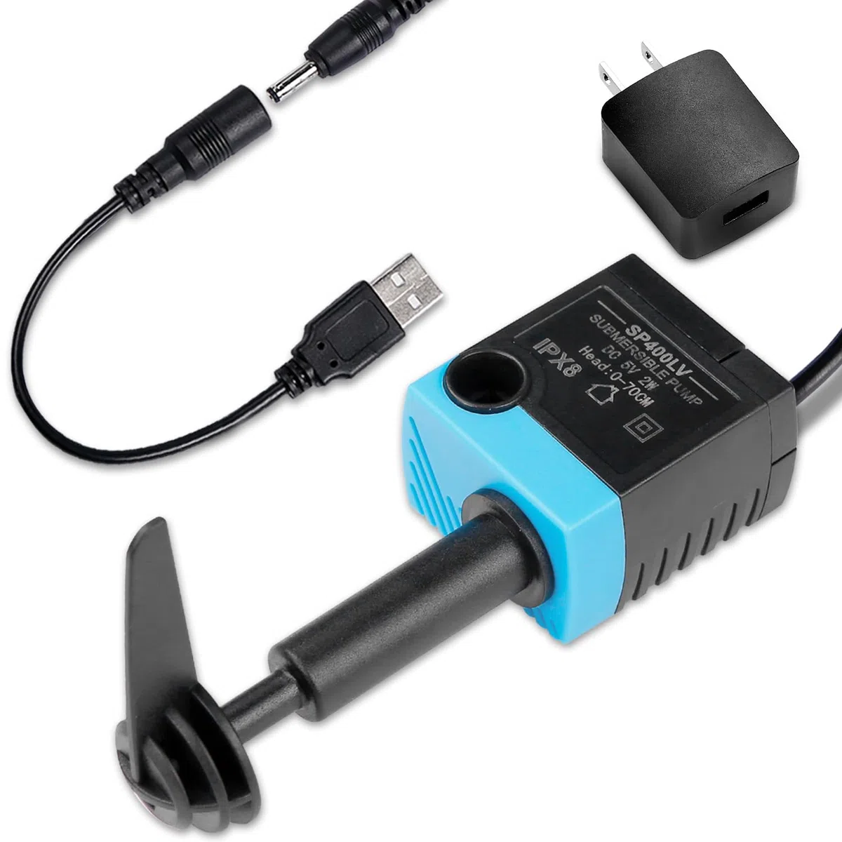 Bomba de fuente de agua para gatos, bomba de repuesto USB de 5 V compatible con dispensadores de agua LED Platinum y Platinum para perros y gatos con adaptador de CA