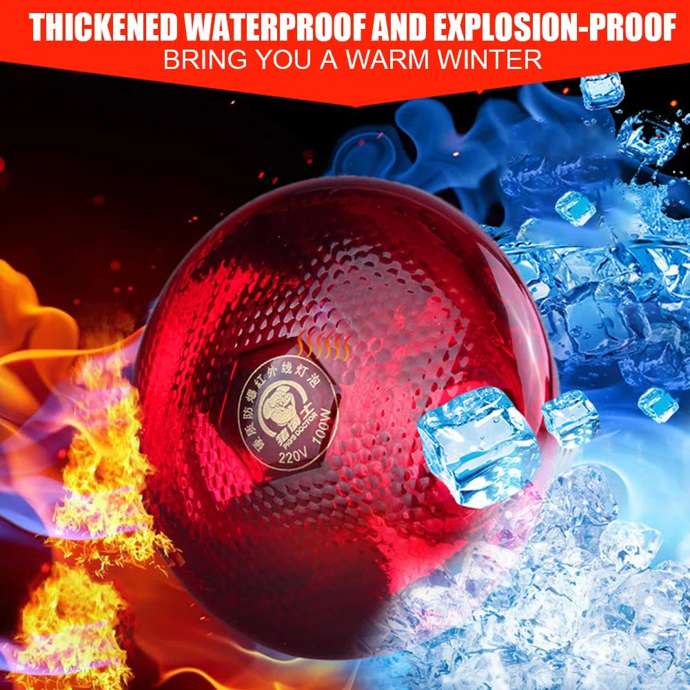 Bombillas De Calor Infrarrojas Rojas Lámpara De Calor Infrarroja para Pollitos Reflector De Inundación Infrarrojo Impermeable Foco Incandescente para Lechones Servicio De Alimentos Bombilla Criadora