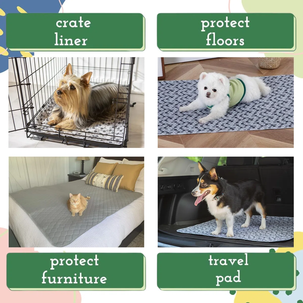 Caldwell's Pet Supply Co. Lavables, Dos Paquetes Potty Pad, Extra Grandes Cojines absorbentes Reutilizables para Puppy Potty Training, incontinencia, a Prueba de Agua, a Prueba de Fugas y Absorbente