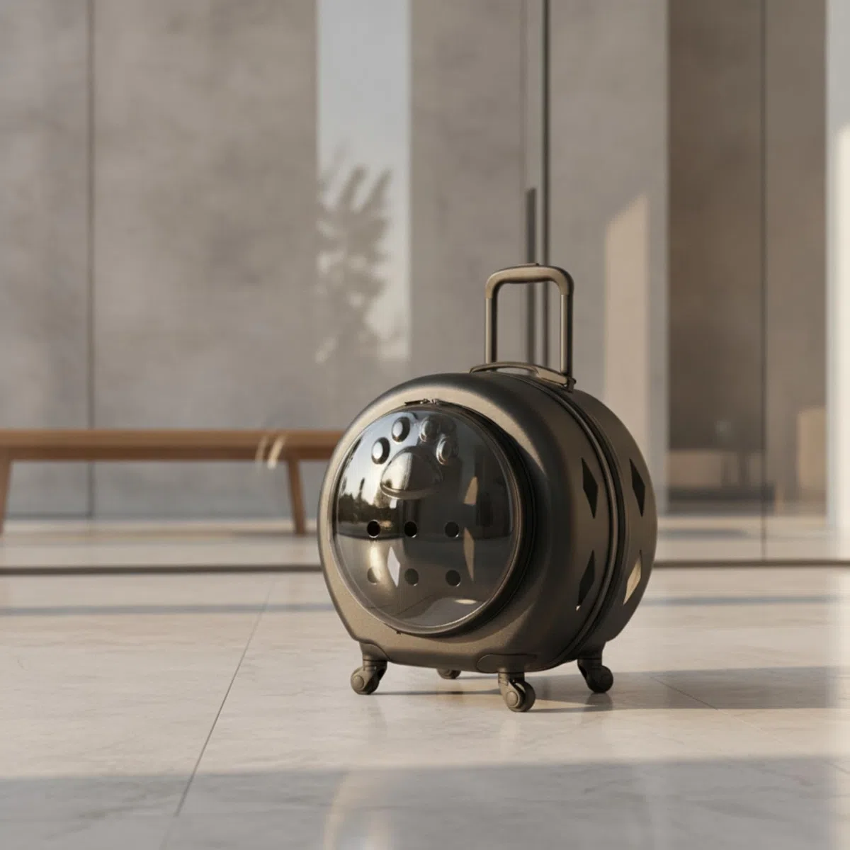 rockible Transportín con Ruedas Amplio Transportín con Asa Telescópica Reforzado para s Pequeños, Viajes, Amarillo