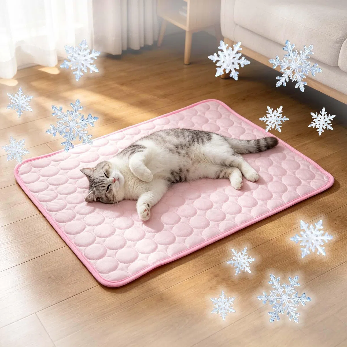 Alfombrilla de refrigeración para perros, portátil, lavable, con diseño antideslizante, alfombrilla de refrigeración transpirable para uso en interiores y exteriores, ideal para cama de gato de verano