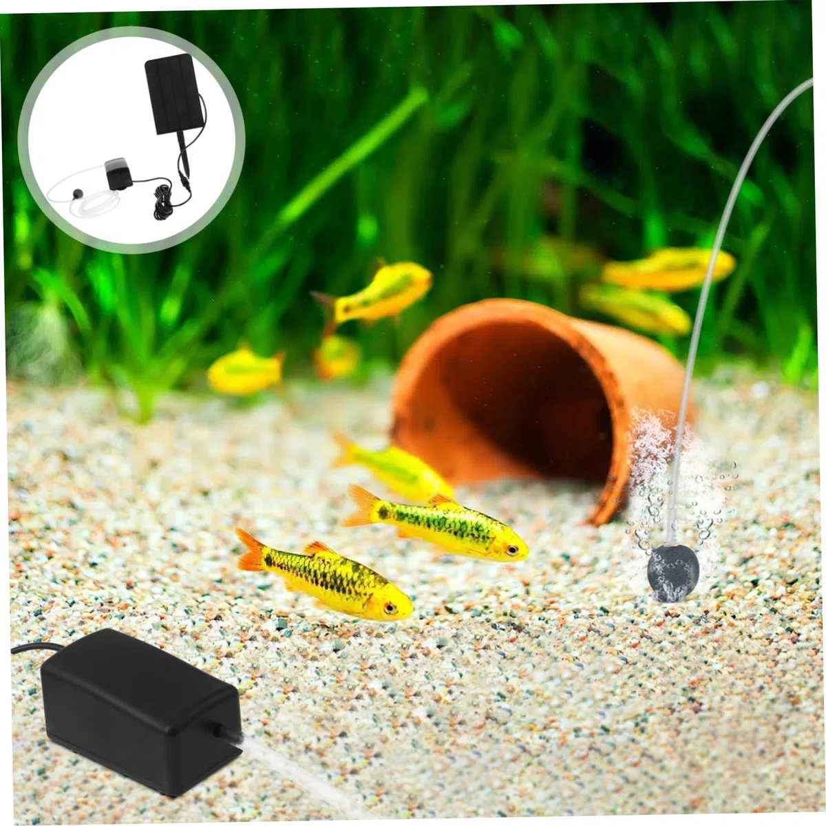 Bomba Solar De Aire para Acuario Alta Presión 5 v 1,6 w Bomba De Oxigenador De Pesca