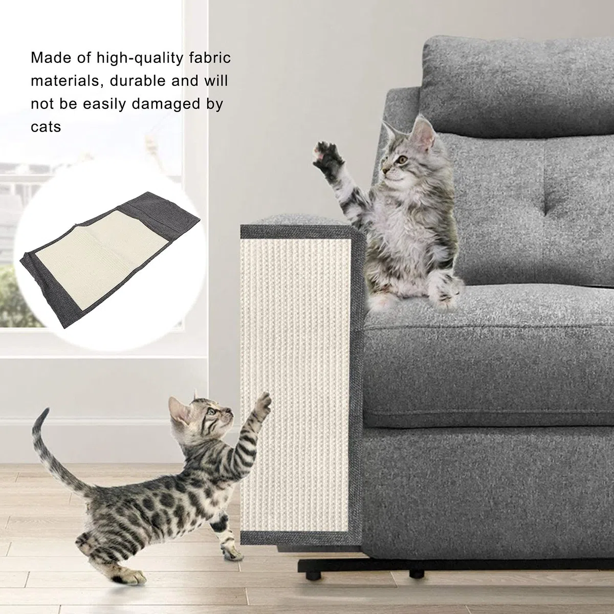 Funda de sofá antiarañazos para gatos, protector de muebles, tela duradera, fácil de limpiar, protector extraíble para mascotas (Estilo de puerta trasera (45 * 175cm))
