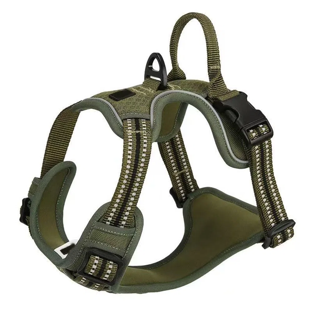 Este arnés antitirones para Perros está Especialmente diseñado para Russell Terrier. Cuenta con un asa, un diseño Tipo Chaleco Reflectante Ajustable y está Hecho de Nailon Transpirable y grue Green M