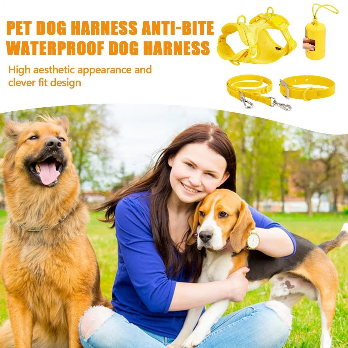 Juego de arneses para Perros para Perros de tamaño Mediano,Juego de arneses | Juego de correas multifunción