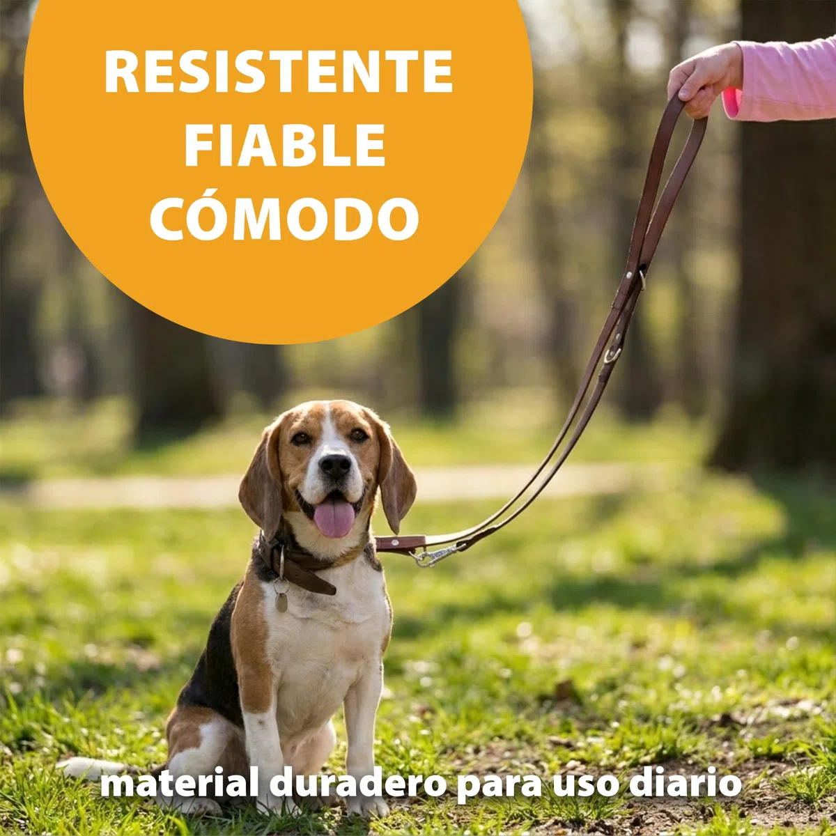Ferplast Feplast 75147958 Correa para El Adiestramiento de Perros VIP Ga22/200, Robusto Cuero de Toro, Longitud Regulable, 22 Mm x L, 120 x 200 Cm Marrón