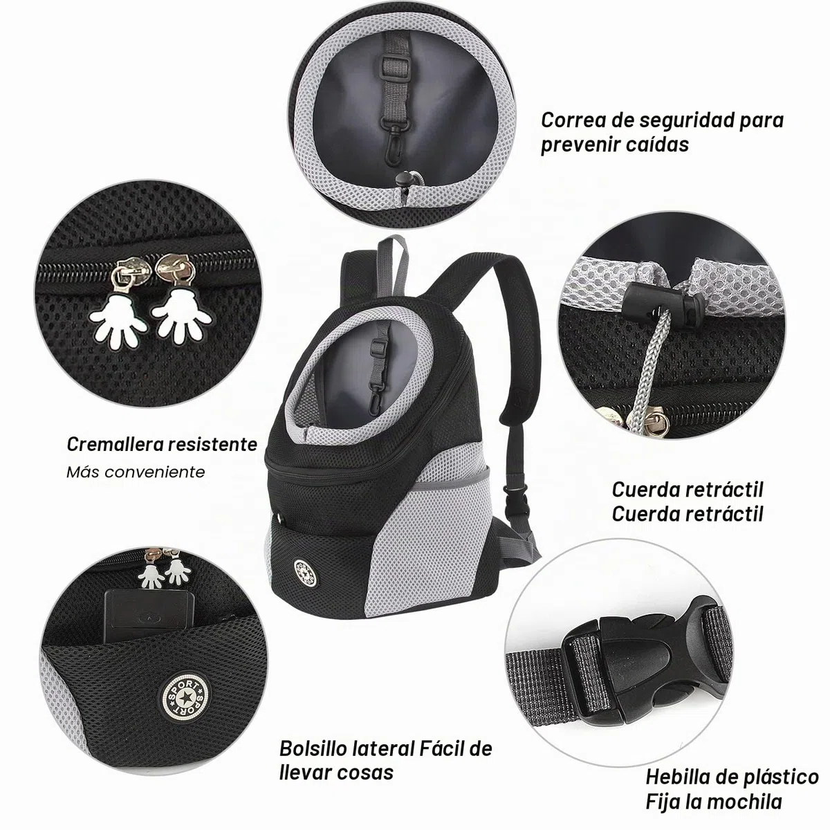 M MUNCASO Mochila Transportadora para Perros y Gatos, Bolsa de Viaje para Mascotas, Paquete Frontal para Cachorros, Aprobada por Aerolíneas para Viajes de Senderismo al Aire Libre