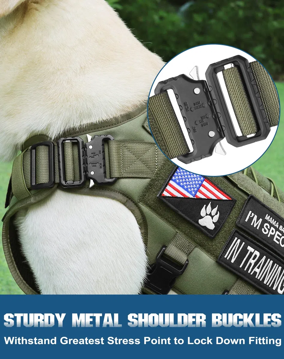 PETNANNY Arnés táctico para perro, arnés para perros de servicio, chaleco de apoyo emocional para perros medianos y grandes, chaleco ESA para perros sin tirones con gancho y bucle, chaleco Molle de
