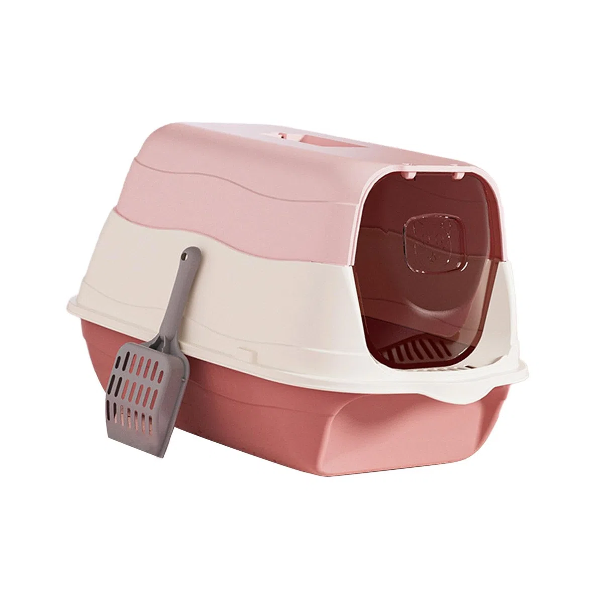 Caja de Arena con Tapa con Capucha, Orinal para, Caja de Arena Cerrada, Arenero Extraíble, Caja de Arena Reutilizable para Mascotas con