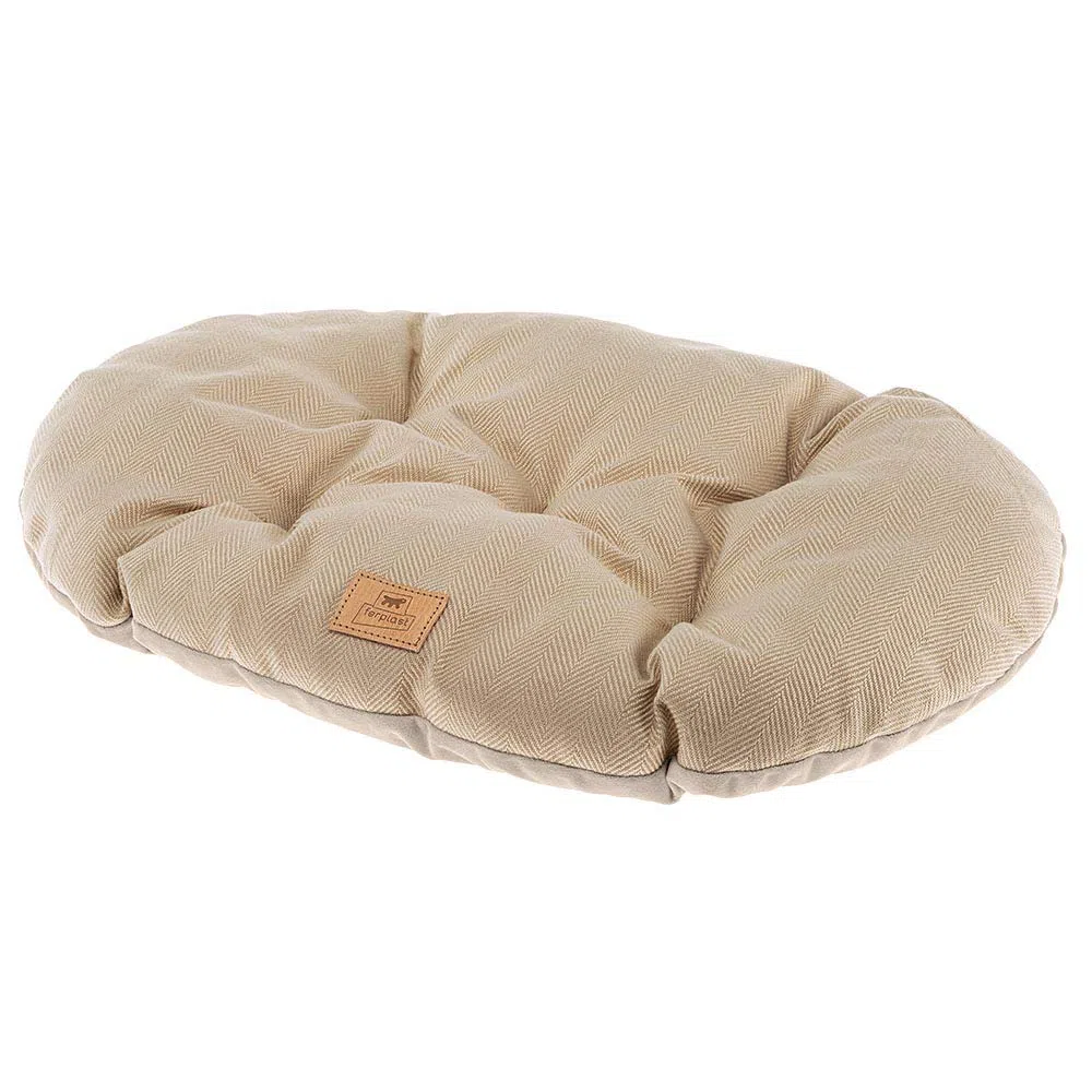 Ferplast Cojín Para Perros Y Gatos Stuart 89/10, Doble Cara, Tweed Y Suave Terciopelo, Lavable, Beige, XL