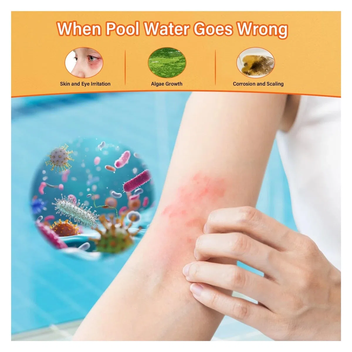 Probador de Agua, Probador de Agua Piscina 7 en 1, medidor Digital Calidad del for, SPA, pH/ORP/Sal/TDS/EC/Temp