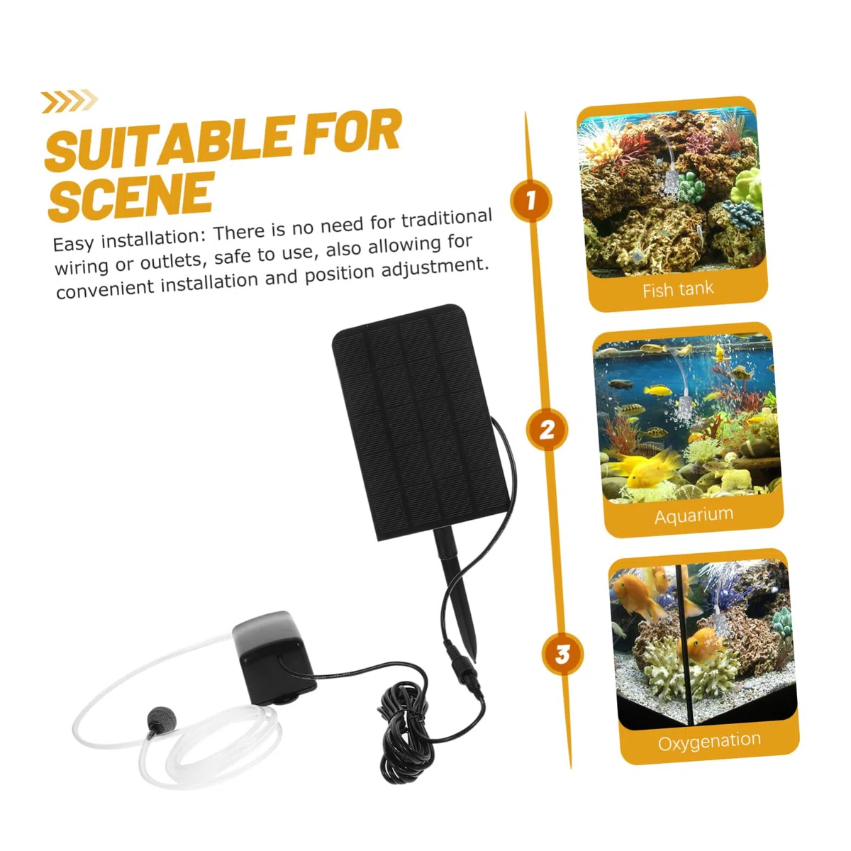 Bomba Solar De Aire para Acuario Alta Presión 5 v 1,6 w Bomba De Oxigenador De Pesca
