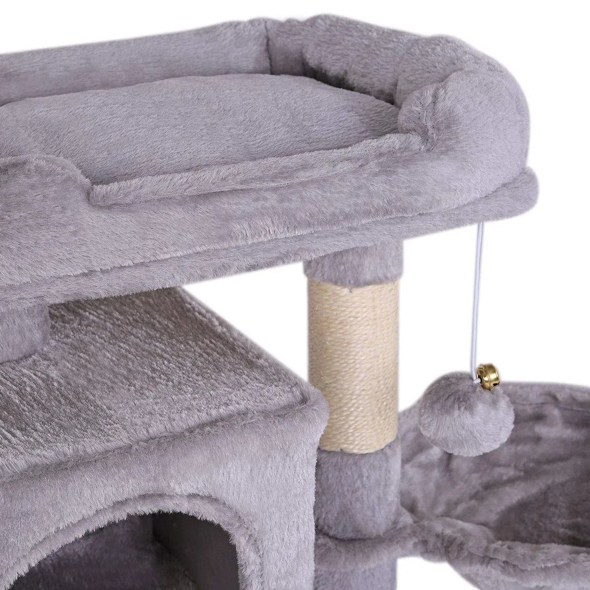 lionto Árbol rascador para Gatos Altura 70 cm, Gris Claro