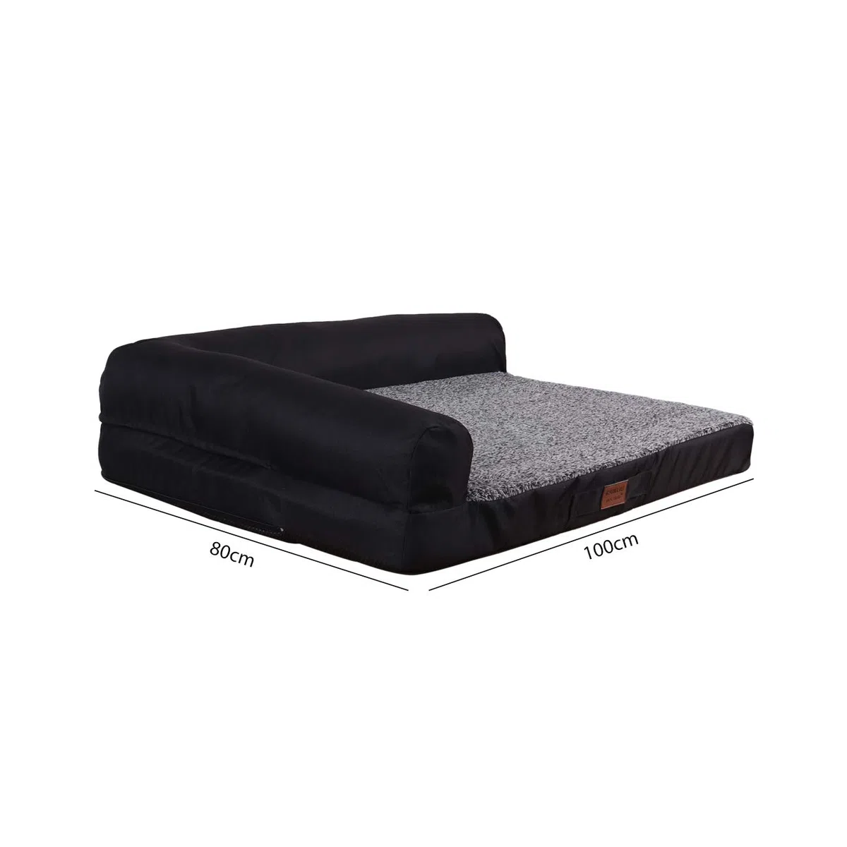RAIKOU Cama Ortopédica para Perros Grandes,Sofá para Perros,Cama para Mascotas,Cama para Perro de Espuma viscoelástica,Desmontable y Lavable(Gris Mezclado,100 * 80cm)
