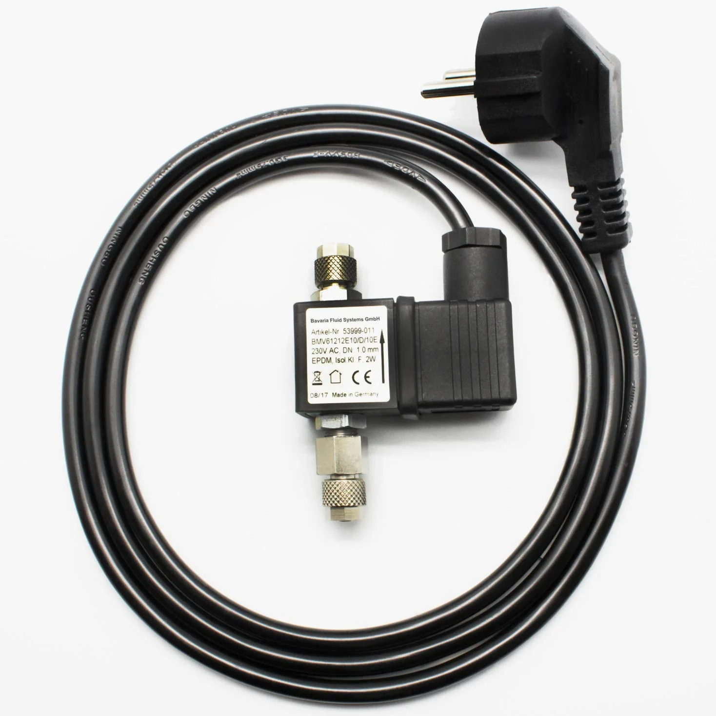 Válvula solenoide de CO2 para acuarios de Bavaria Fluid Systems con cable largo, fabricado en Alemania