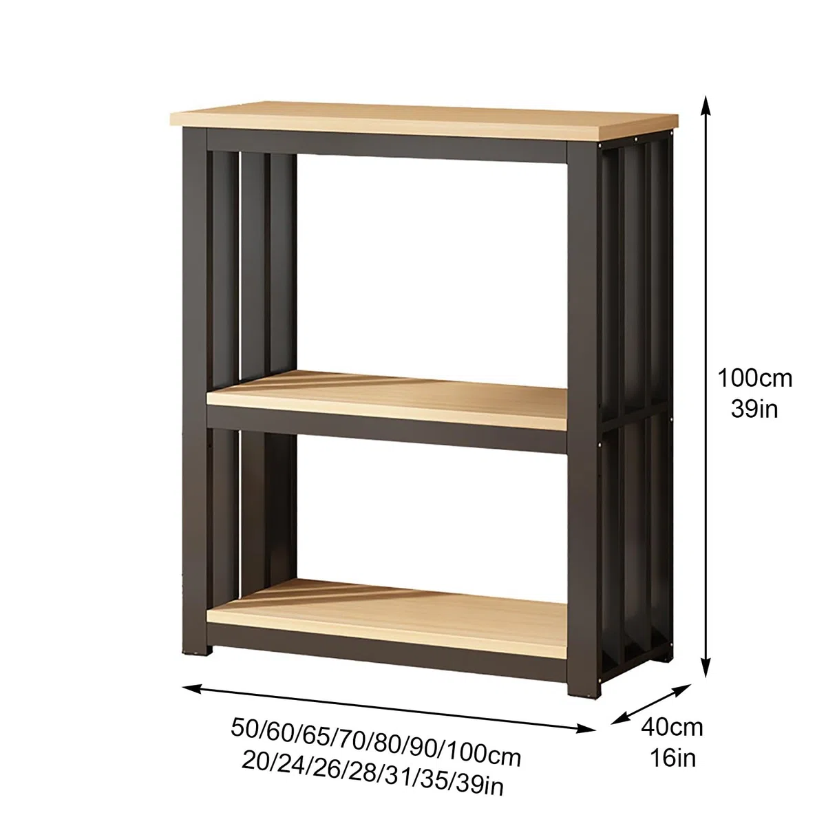 Soporte para Acuario de Madera Maciza, Soporte para Pecera | Diseño de Almacenamiento de 3 Niveles, Ajustable en 5 cm, Capacidad de 100 kg(Black A,100x40x100cm/39x16x28in)