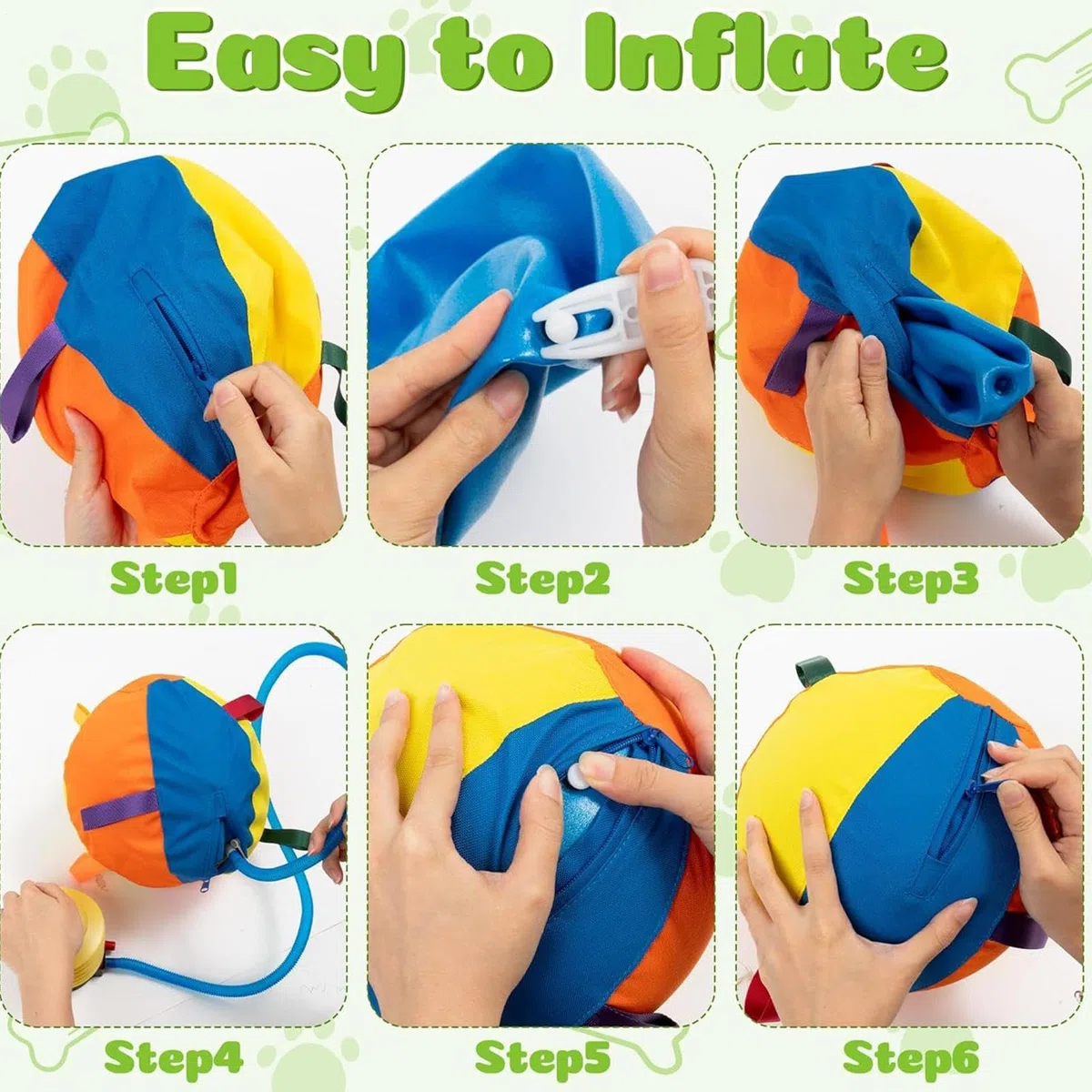 Juguetes de pastoreo para perros Juguete Inflable Resistente a Roturas | Pelota de Perro Calmante con Asa para Jardín, Piscina, Juego, Ejercicio, Dentición, Cachorro, Pequeño, Mediano, Grande