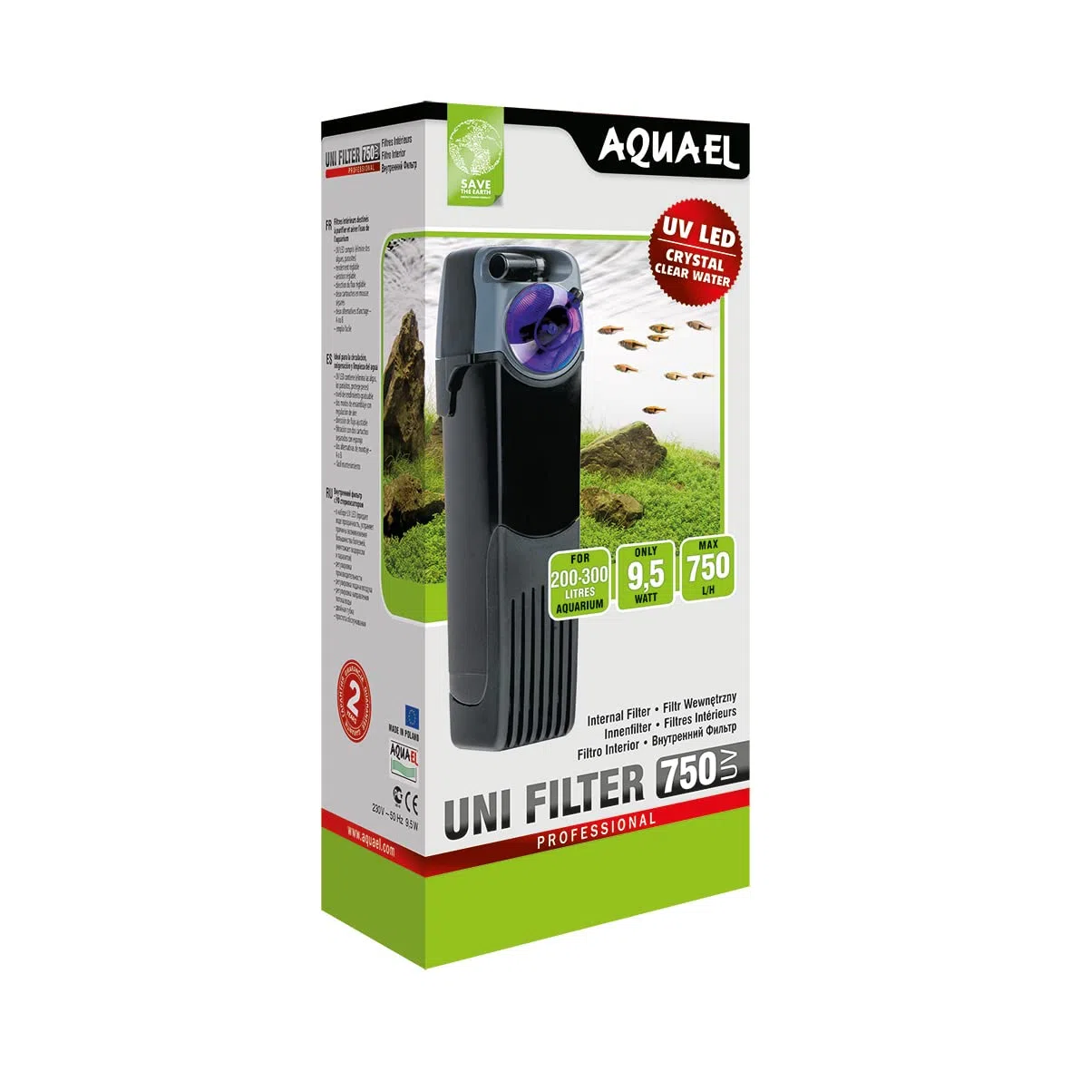 Aquael UniFilter - Filtro Interior UV para acuariofilia 750 L/h