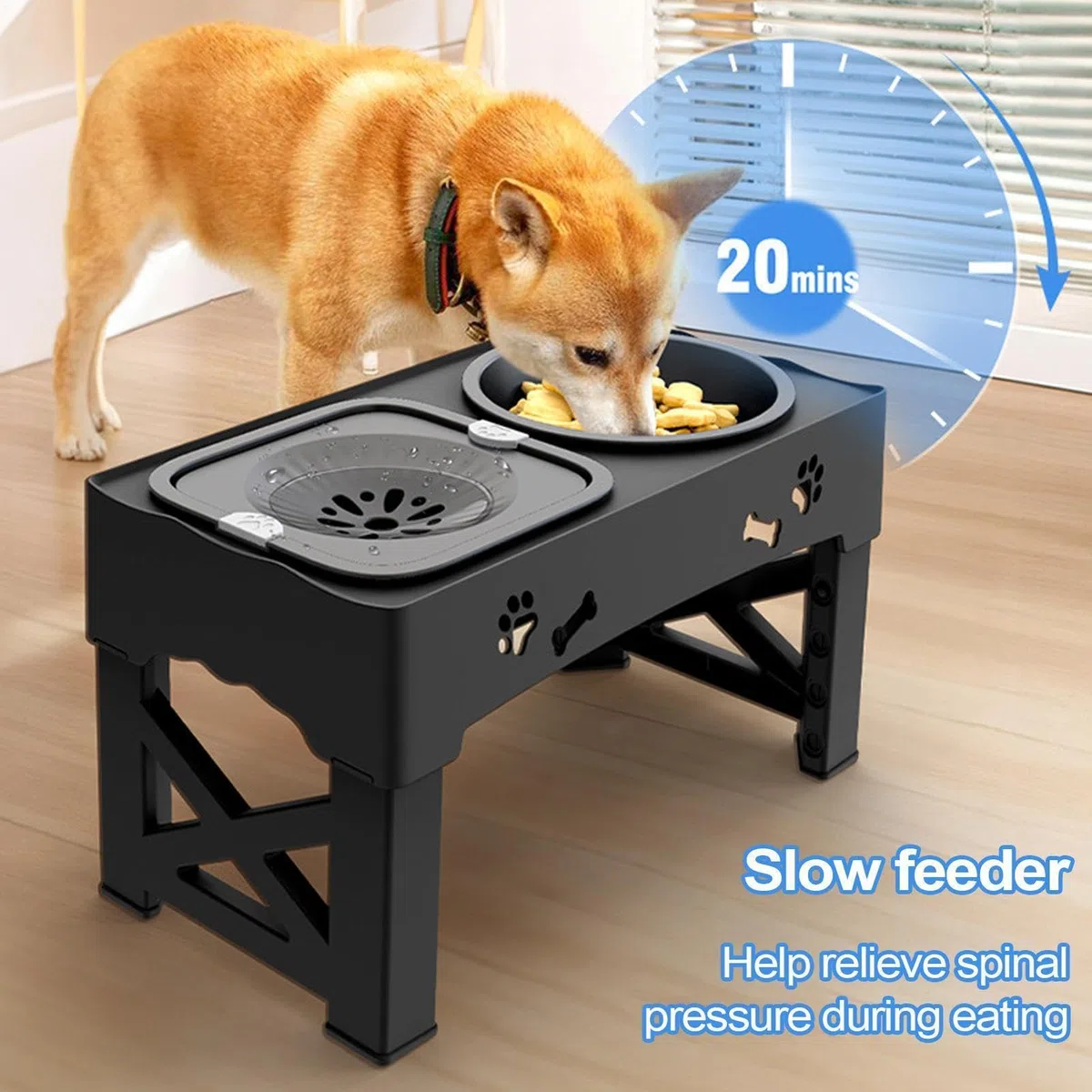 Elevado De Perros Bebedero Antiderrame De Altura Ajustable