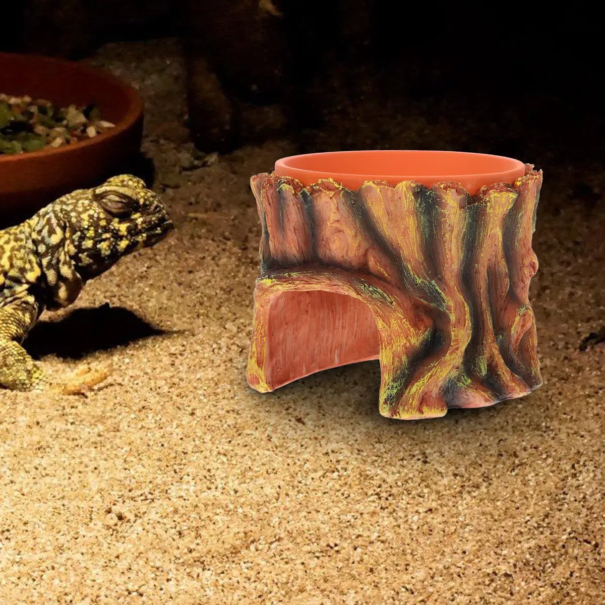 Cueva y para Jardines de Espacioso Interior para Terrarios Adecuado Resina Diseño Multifuncional como para Reptiles y Serpientes