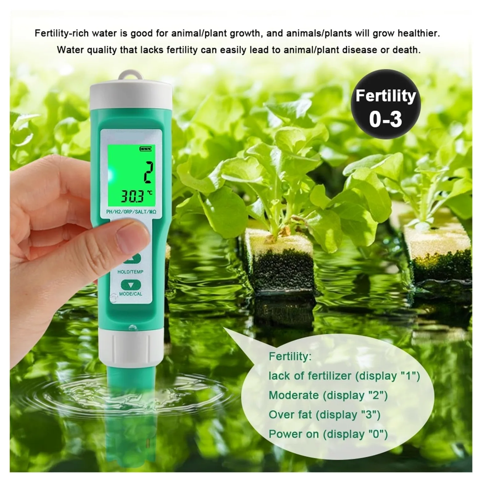 Medidor Agua Medidor De PH Tds Tester Digital ORP EC Salinity H2 SG SPA Acuario Herramienta Prueba Agua Solución Fertilizante Resistividad Instrumentos Multiusos Preciso Fácil