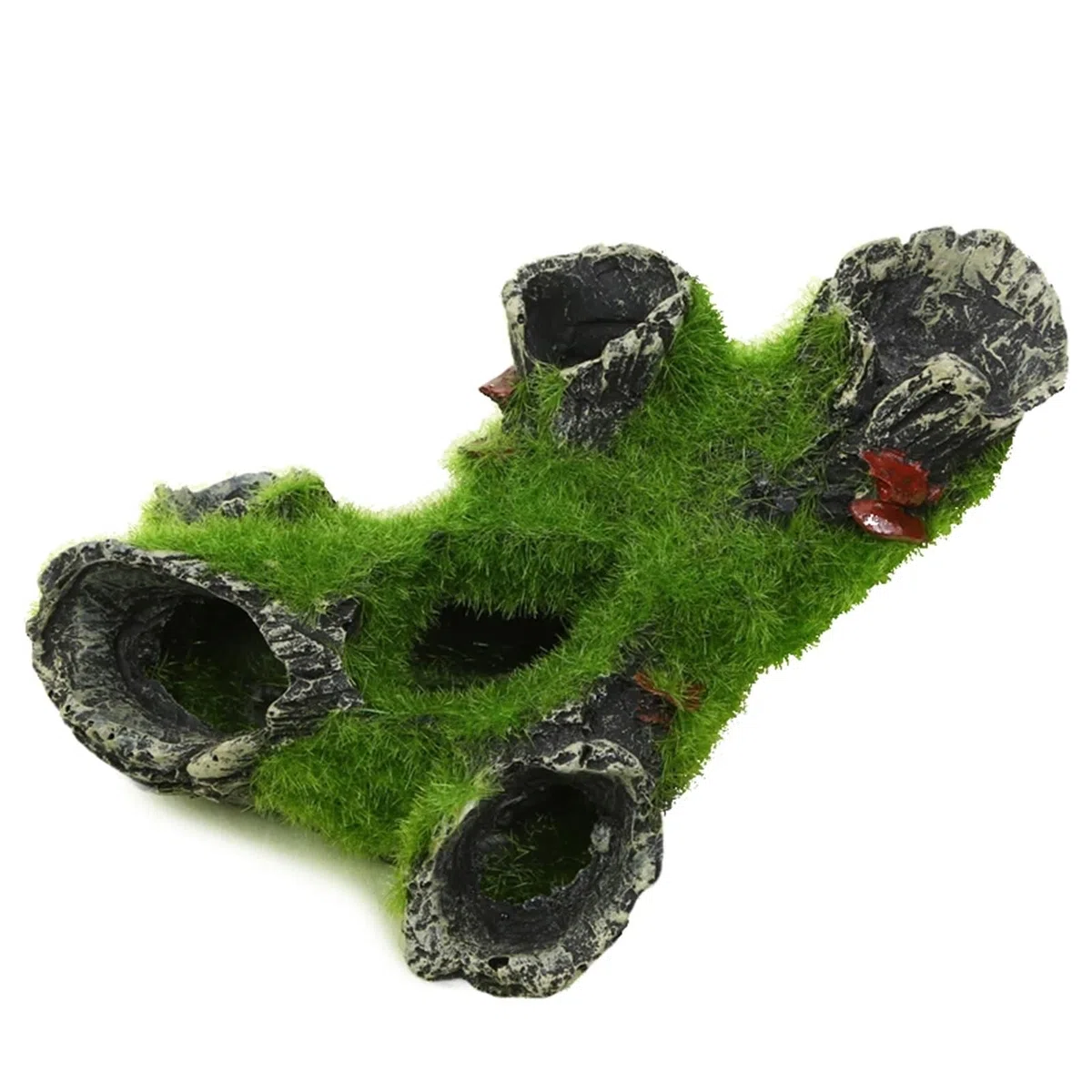 Vista de la montaña del Acuario, Decoración de Resina for Tronco de árbol de Acuario, Cueva for esconder camarones y Peces, Gris, 16x10x7cm