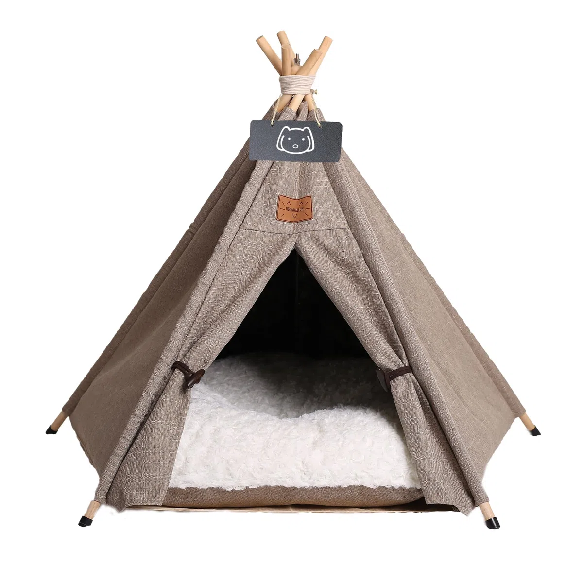 Tipi Tienda de campaña para mascotas, tienda de campaña para perros y gatos, con cojín de peluche, casas para gatos y perros, cueva para perros y mascotas, plegable, muebles de 50 x 50 x 60