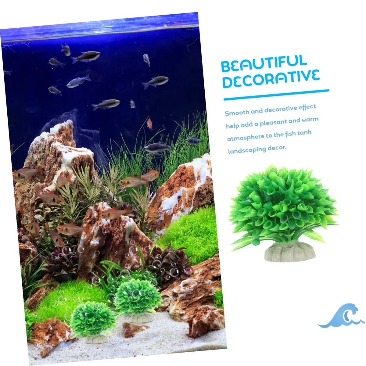 BESPORTBLE 5 Juegos Adornos De Acuario Planta Artificial para Pecera Disfraz De Equipo Plantas De Agua Falsas Decoración De Plantas Falsas De Juguete Tanque El Plastico 6 Piezas * 5