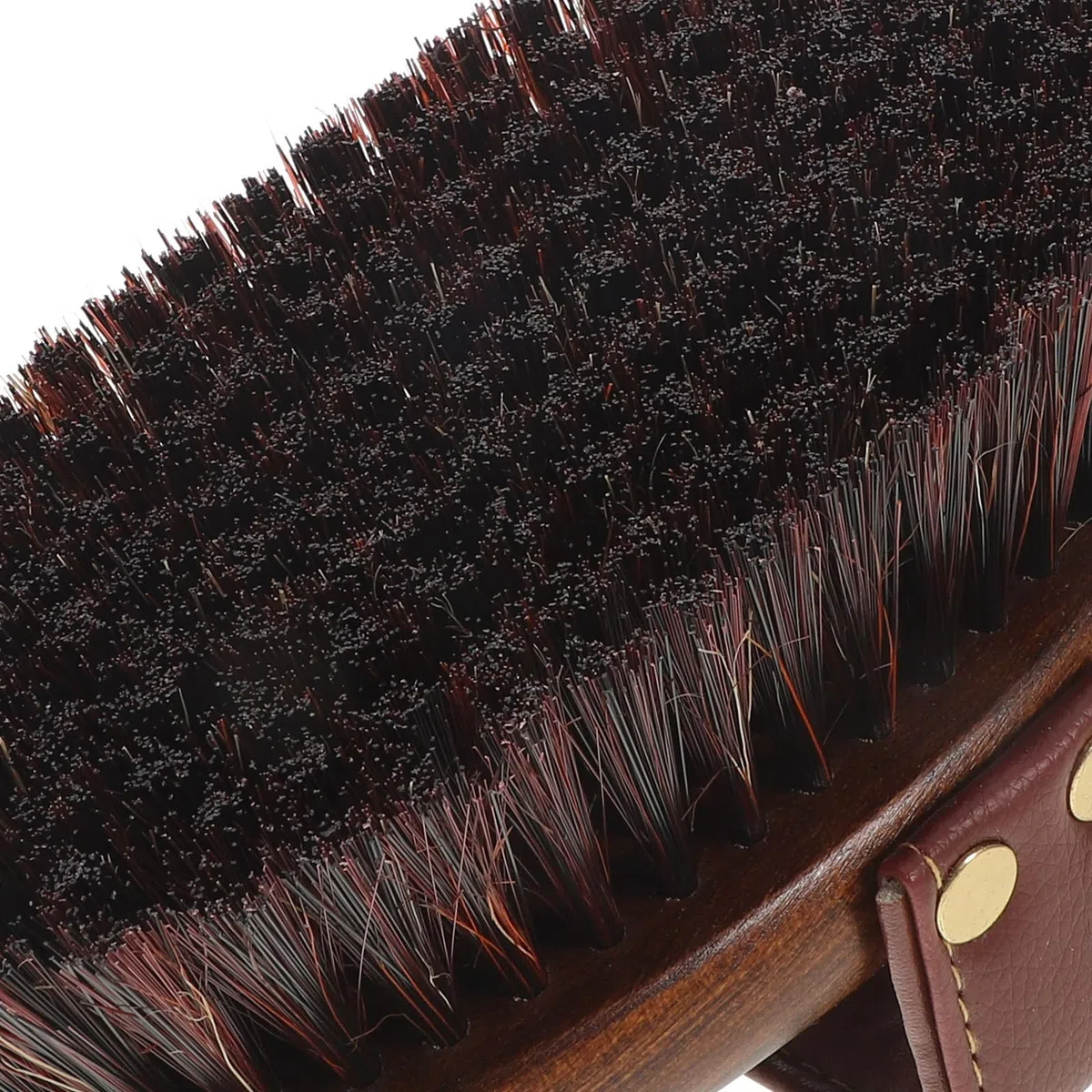 Cepillo para Caballo con Mango Ergonómico de Madera y Fibras Mixtas, Cepillo Ovalado para Limpieza Diaria y Cuidado Suave del Pelaje Equino