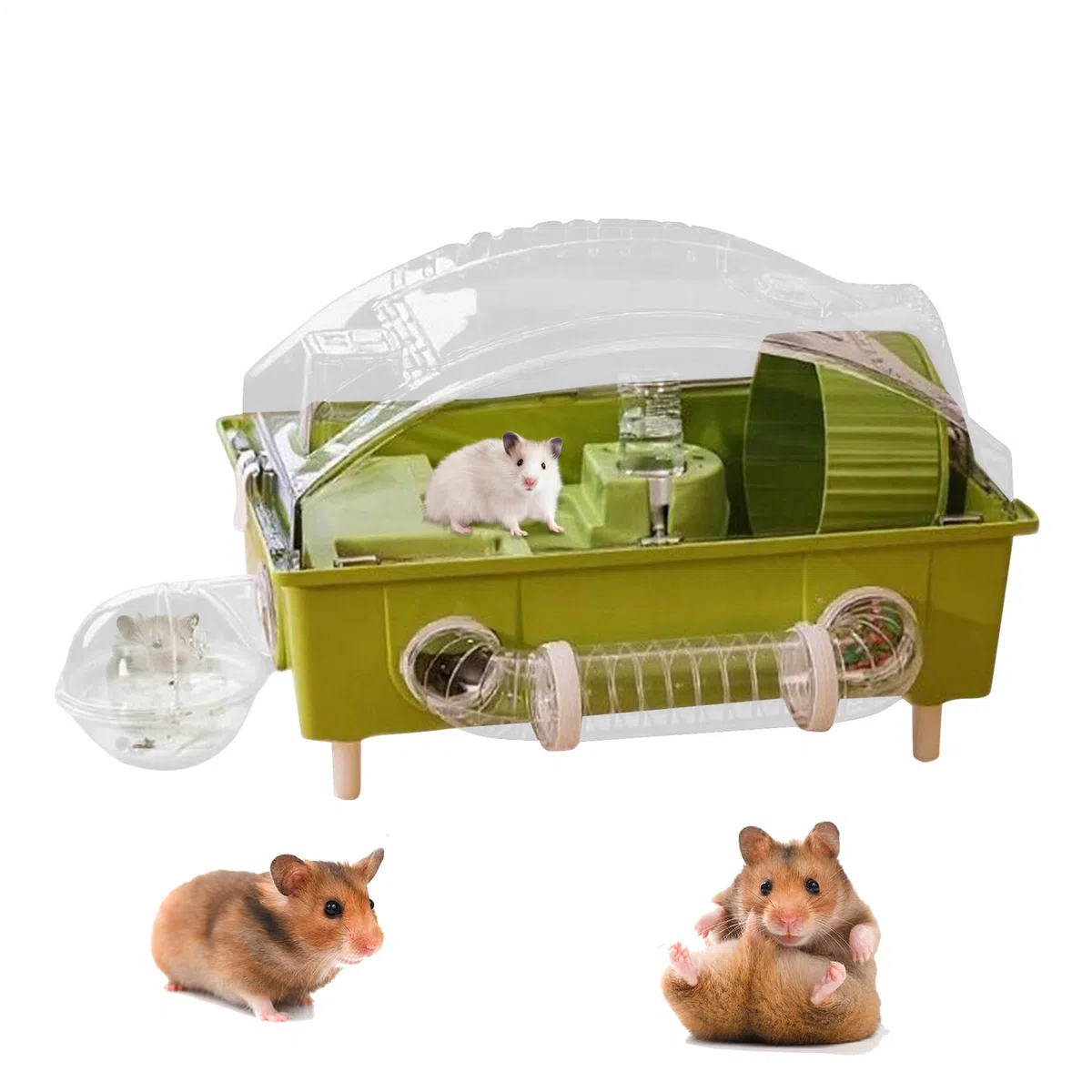 Jaula de Hámster Jaula con Diseño de Casa para Mascotas | Hábitats Portátiles para Todo Tipo de Mascotas para Hámster, Chinchilla, Conejo, Erizo, Cobaya Enano, Hurón y