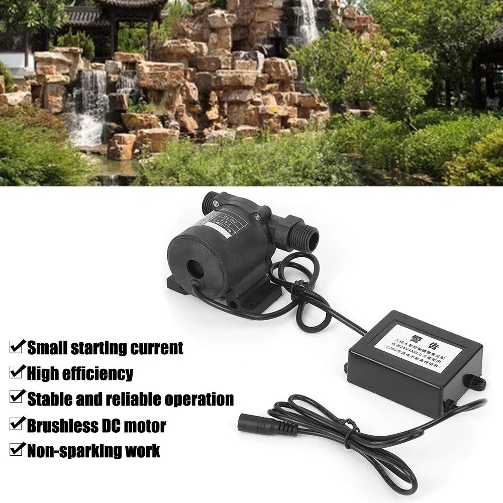 Garosa Bomba de Agua sin Escobillas de 24 V Mini Bomba Sumergible Trifásica IP68 a Prueba de Agua 1750 L H Elevación Plástico de Ingeniería para Fuente de Acuario de Refuerzo Uso Hidropónico