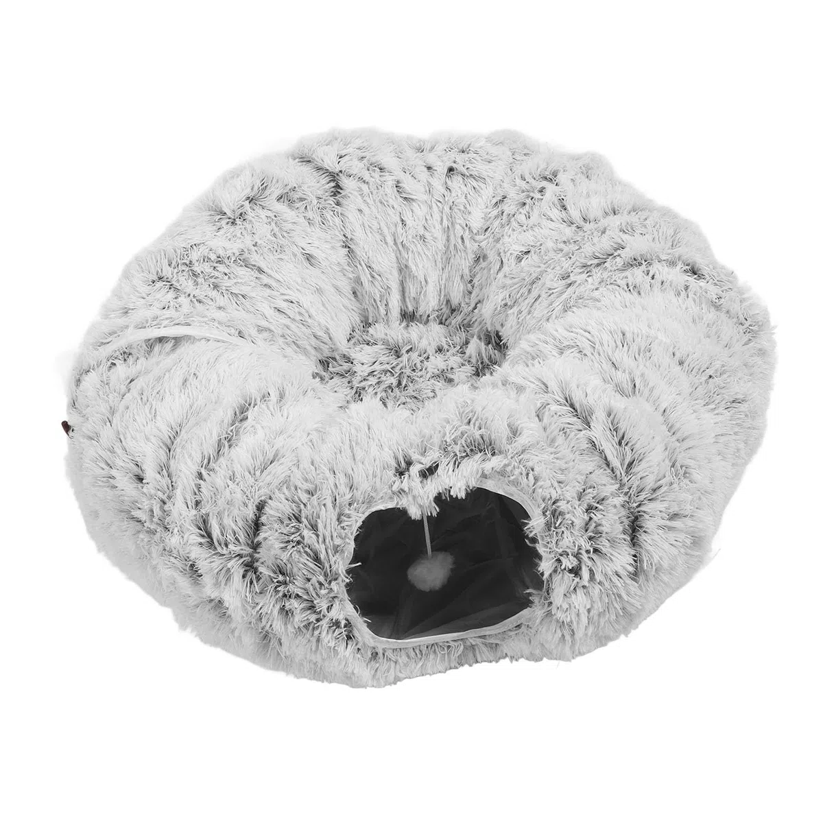Cama túnel para Gatos, Cama Tubo de Felpa Suave con diseño Plegable, Cueva-túnel cálida y acogedora para Gatos y Gatitos de Interior, Juguete Tubo Multifuncional para Mascotas con
