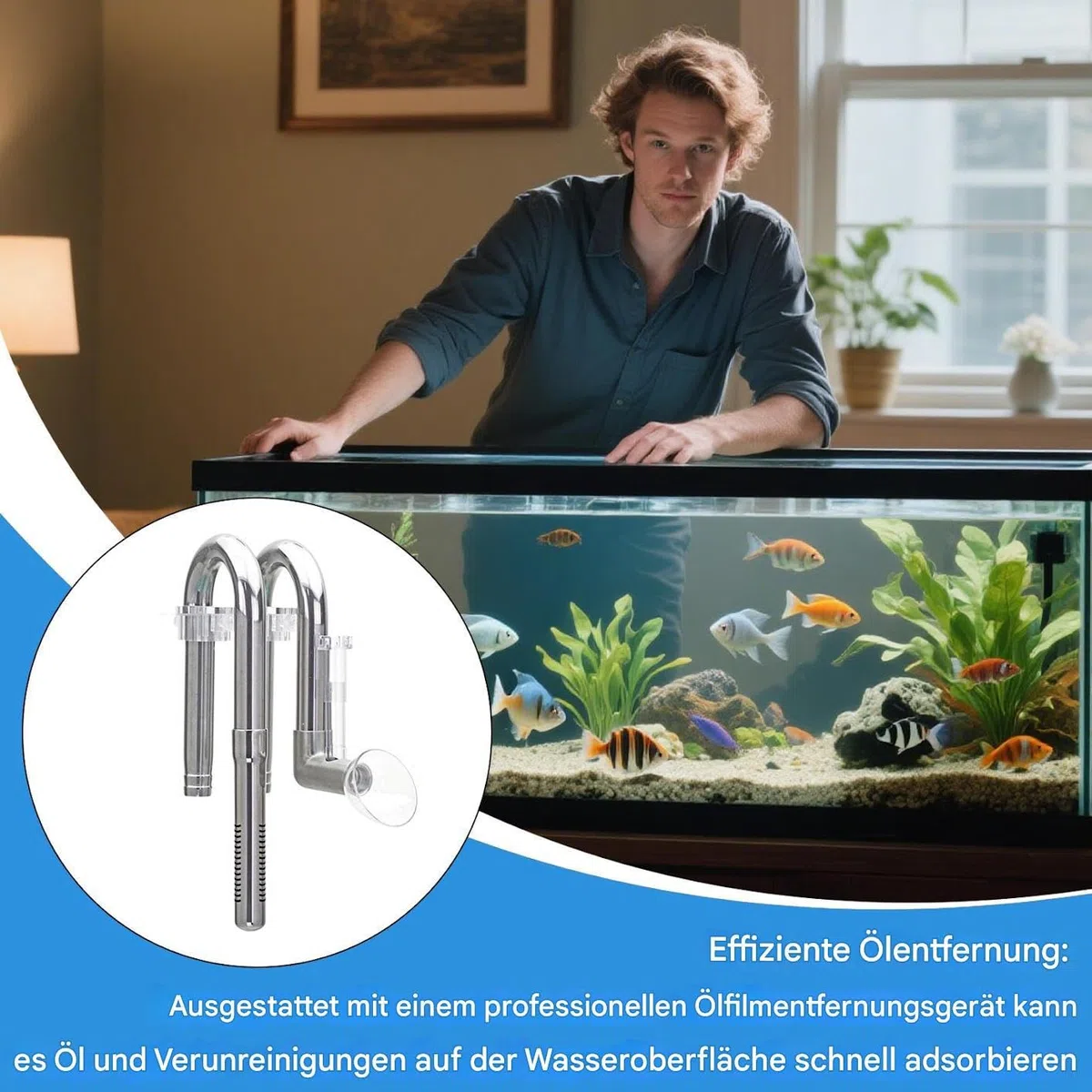 Tubería Skimmer Acuario Tubos Acero Inoxidable Alta Resistencia | Tubo De Filtro Desnatador De Película De Accesorio Ajustable Para Acuarios De Agua Dulce-Marinos Adultos