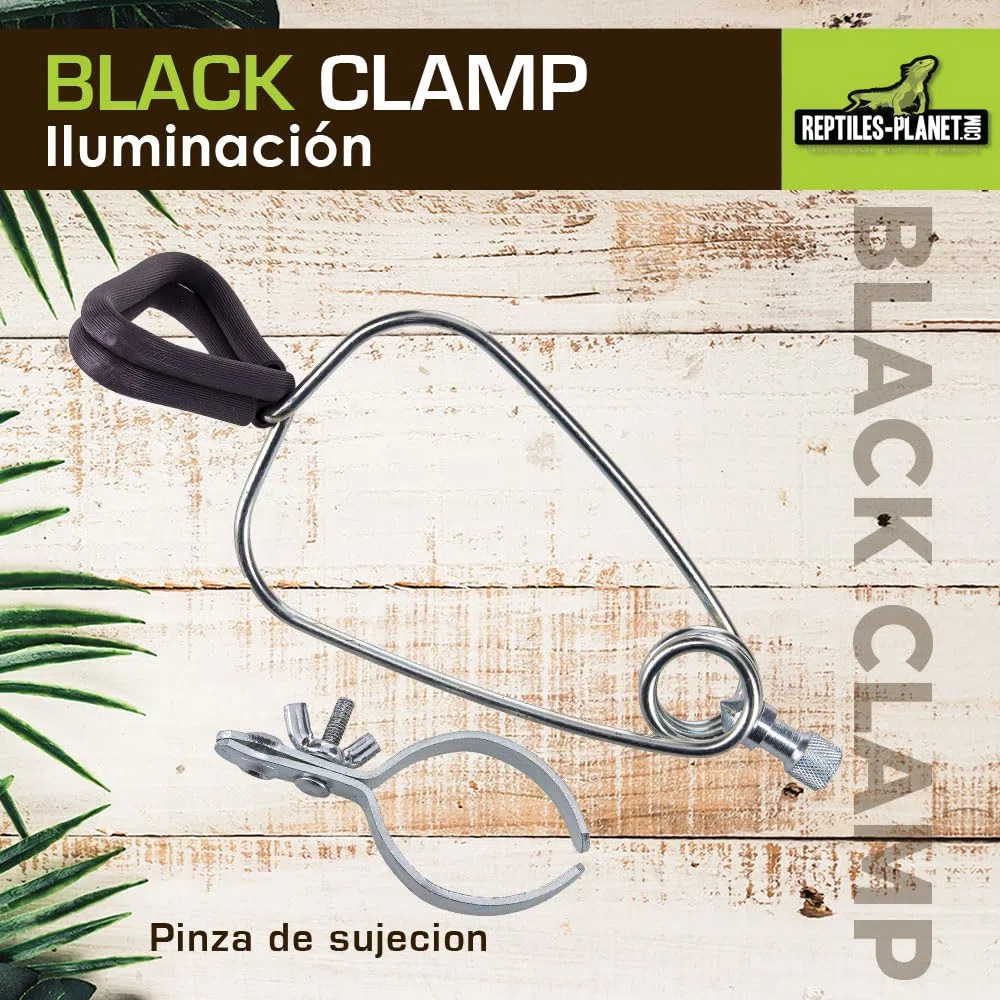 Reptiles Planet iluminación Soporte de lámpara con Reflector Black Clamp 22 D22 x H 24,5 cm